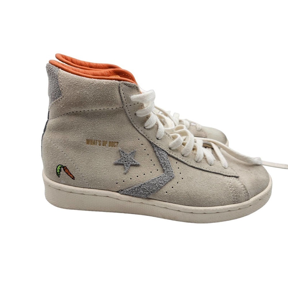 Converse x Bugs Bunny Pro Leather High Top Mens 6 Womens 7.5 Gray Orange